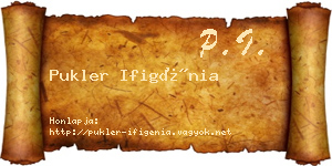 Pukler Ifigénia névjegykártya